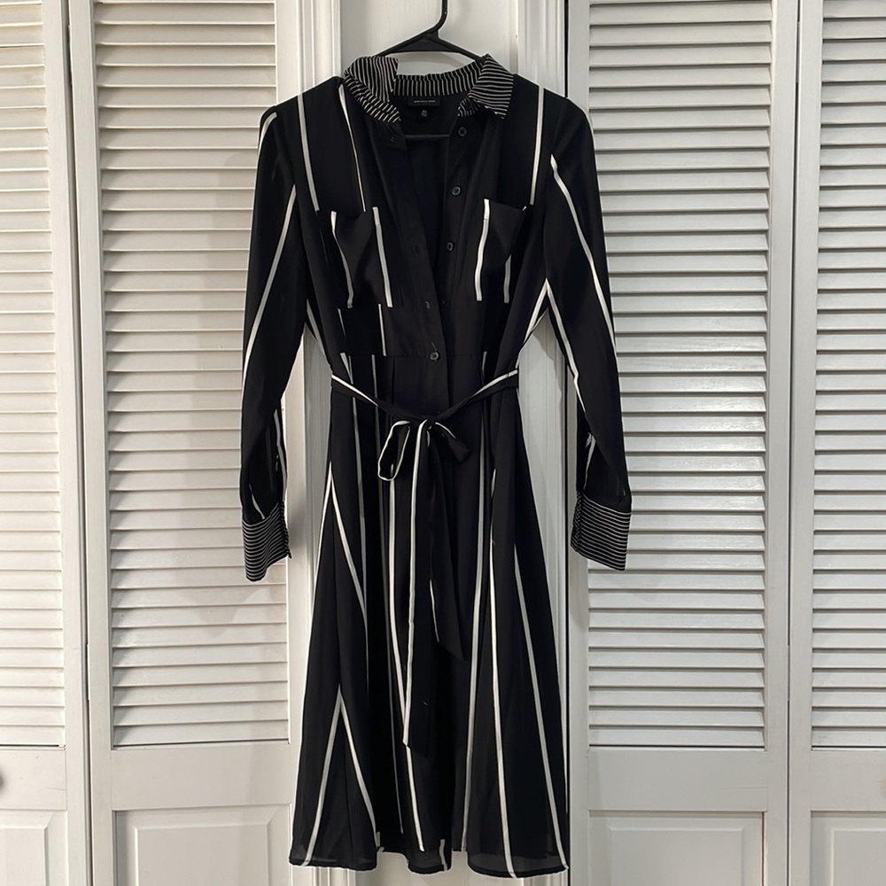 Striped button up dress
